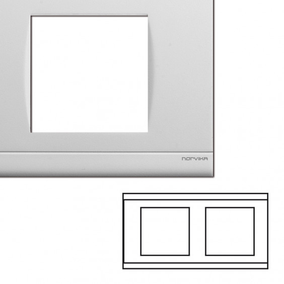 Plaque Double Horizontale Entraxe 71mm Blanc NORVIKA