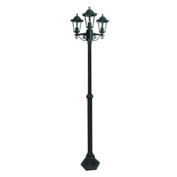 Lampadaire Extérieur 3 Têtes 3x60W E27 Fonte Noir LOAN