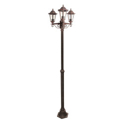 Lampadaire Extérieur 3 Têtes 3x60W E27 Fonte Rouille LOAN