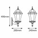 Applique Montante Extérieur E27 max 100W noir - ADELA