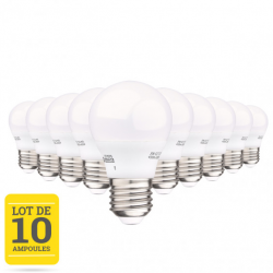 Lot de 10 ampoules LED E27 5W A50 blanc chaud CREALYS