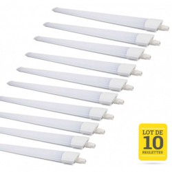 Lot de 10 réglettes LED étanches 120cm 36W 4000K IP65 CREALYS