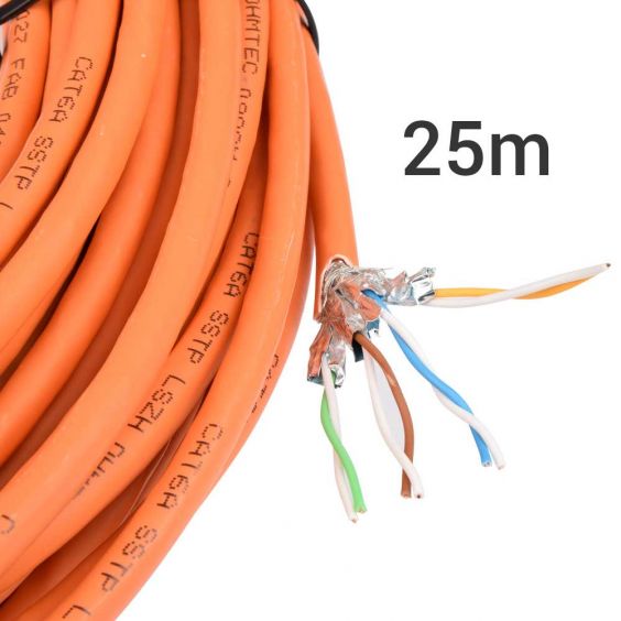 Cable Réseau Informatique Catégorie 6 SSTP 4 paires - Bande Passante 500 MHz - longueur 25m