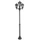 Lampadaire Extérieur 3 Tête 100W E27 Noir