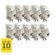 Lot de 10 Disjoncteurs 16A connexion automatique 1P+N 3kA