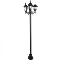 Lampadaire Extérieur 3 Têtes 3x100W Fonte Noir INITIALIS